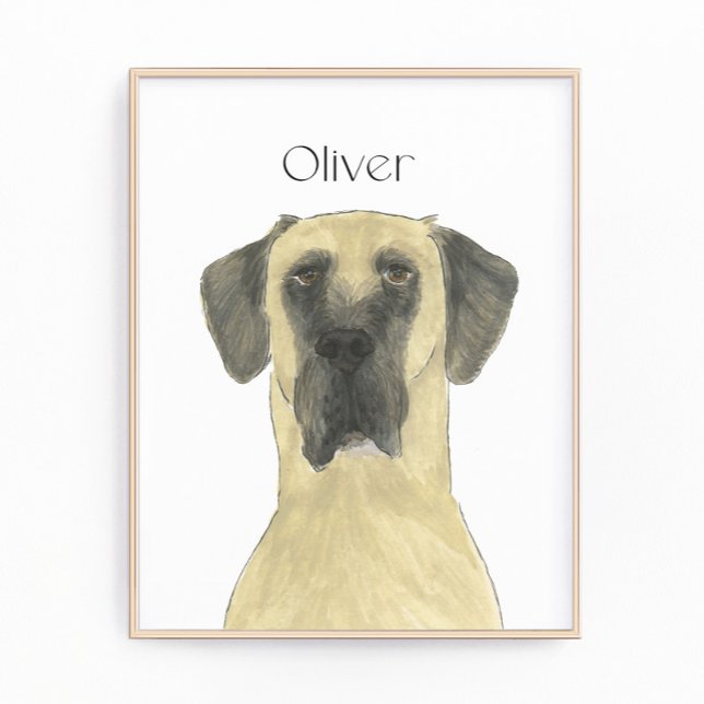Personlig Fawn Mask Great dane Hund Art Fototryck (Skapare uppladdad)