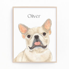 Personlig Fawn Tan Frenchie Fransk Bulldog Art Fototryck