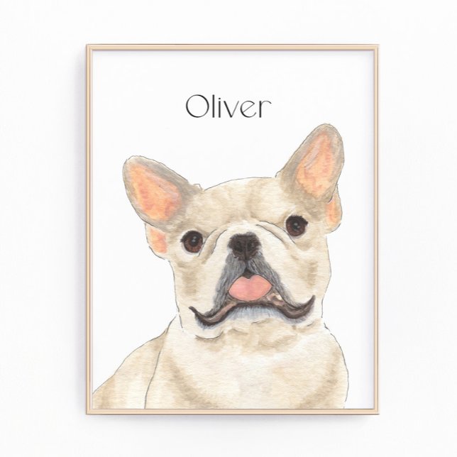 Personlig Fawn Tan Frenchie Fransk Bulldog Art Fototryck (Skapare uppladdad)