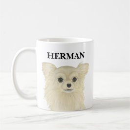Personlig Fawn Tan Long Hved Chihuahua Kaffemugg