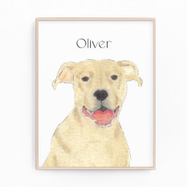 Personlig Fawn Tan Pitbull Hund Art Fototryck