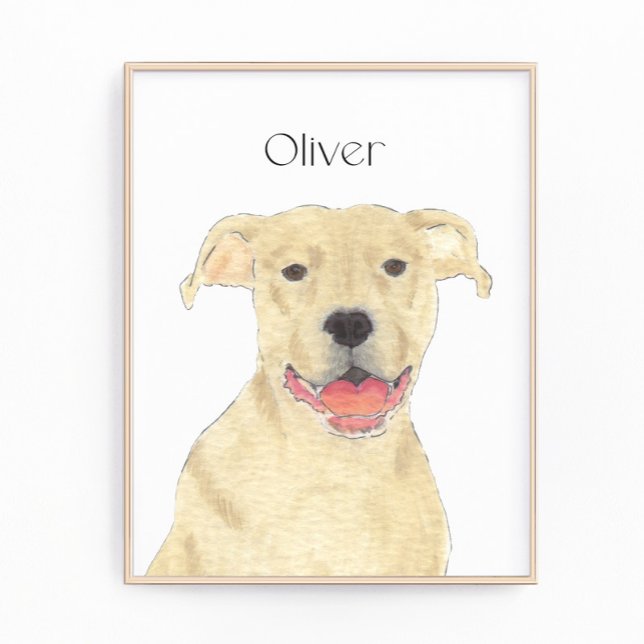 Personlig Fawn Tan Pitbull Hund Art Fototryck (Skapare uppladdad)