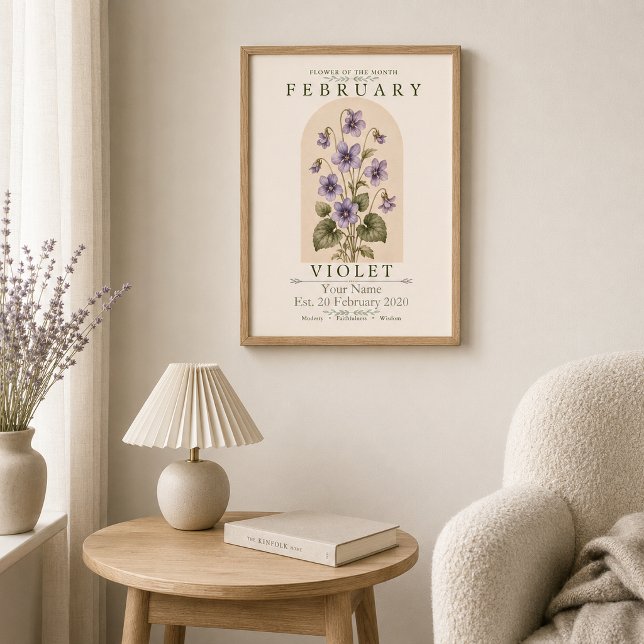 Personlig februari-födelsedagsblomma-affisch poster (Skapare uppladdad)