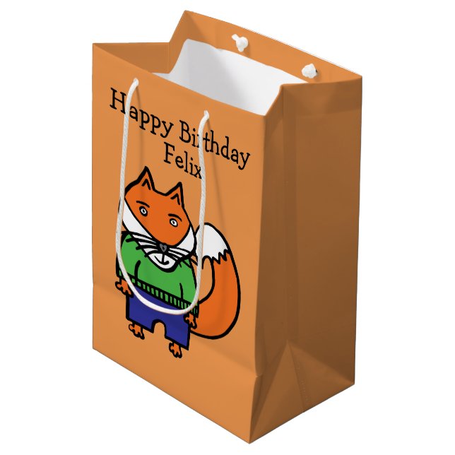 Personlig Felix the Fox Grattis på födelsedagen (Framsidan Vinklad)