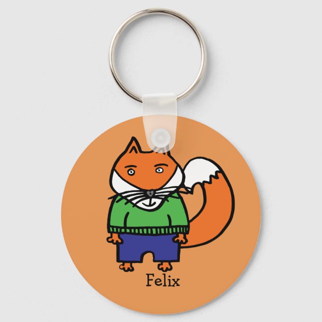 Personlig Felix the Fox Nyckelring (Framsida)
