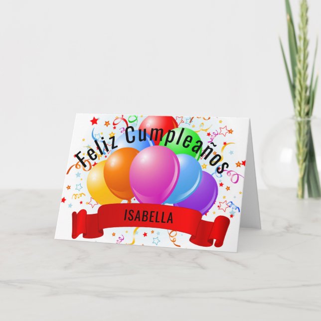 Personlig Feliz Cumpleaños Spanska födelsedagen Kort (Framsida)