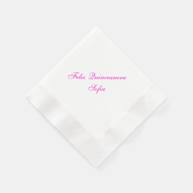 Personlig Feliz Quinceanera Papper Napkins Pappersservett (Hörn)