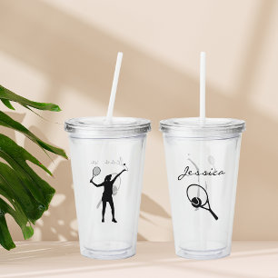 Personlig Female tennis Player Gift for Take Away Mugg