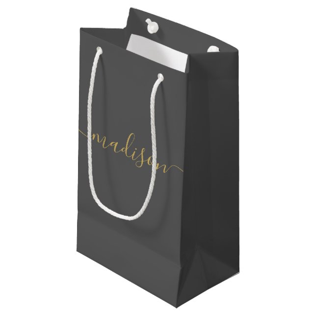 Personlig feminin chic elegant guld skrift grå (Framsidan Vinklad)
