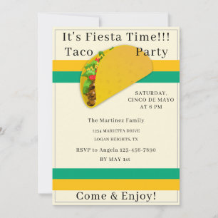 Personlig femte maj-taco-fest-inbjudan inbjudningar