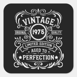 Personlig femtio vintagar 50:e födelsedagsfesten fyrkantigt klistermärke