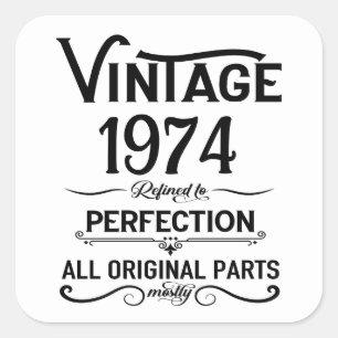 Personlig femtio vintagar 50:e födelsedagsfesten fyrkantigt klistermärke