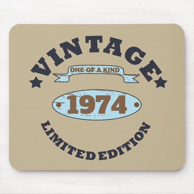 Personlig femtio vintagar 50:e födelsedagsfesten musmatta (Framsidan)