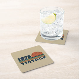 Personlig femtio vintagar 50:e födelsedagsfesten underlägg papper kvadrat