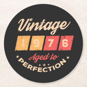 Personlig femtio vintage 50-årsfest underlägg papper rund