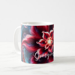 Personlig Festive Blommigt Poinsettia Galaxy Kaffemugg