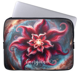 Personlig Festive Blommigt Poinsettia Galaxy Laptop Fodral