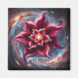 Personlig Festive Blommigt Poinsettia Galaxy Magnet