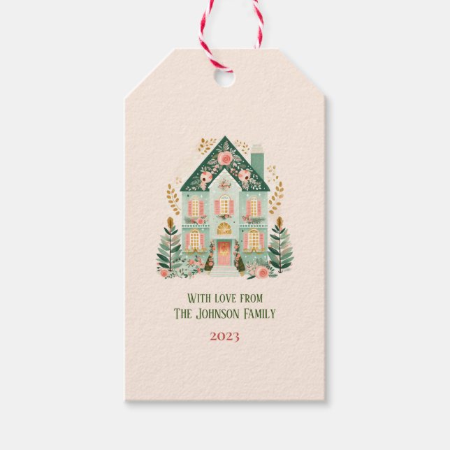 Personlig Festive Gift-Märkre Presentetikett (Framsidan)