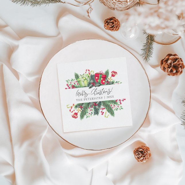 Personlig Festive God jul Decorative Pappersservett (Personalized Festive Merry Christmas Decorative Napkins)
