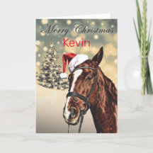 Personlig Festive God jul Horse Card