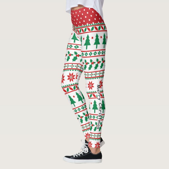 Personlig Festive julklappar Leggings (Vänster)