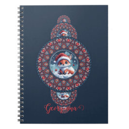 Personlig Festive Kawaii Fox Ornamental Mandala Anteckningsbok