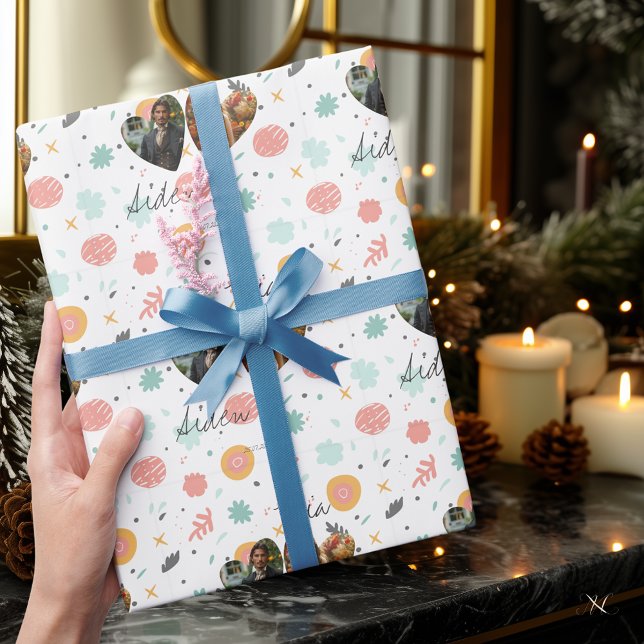 Personlig Festive med Photos och Namn Presentpapper (Skapare uppladdad)