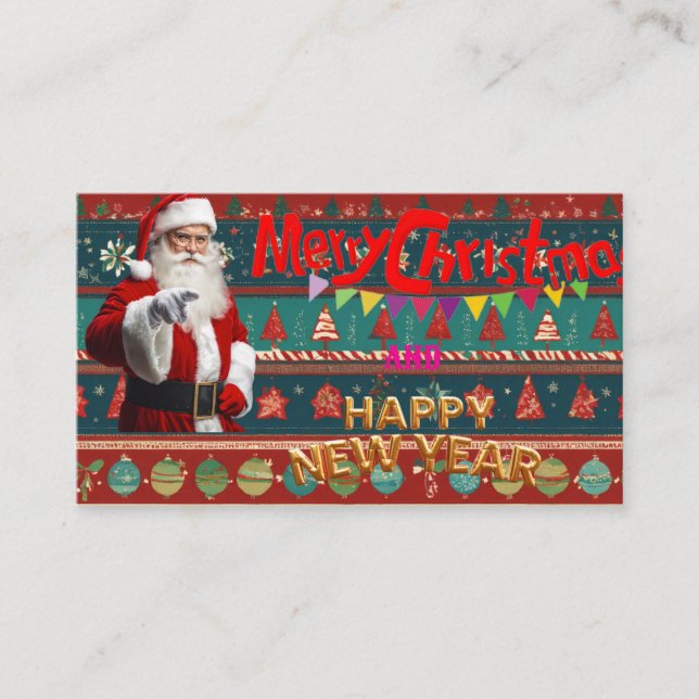 Personlig Festive Önskemål Visitkort (Framsida)