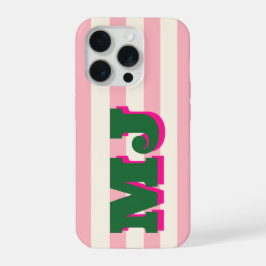 Personlig fet monogram, rosa rand