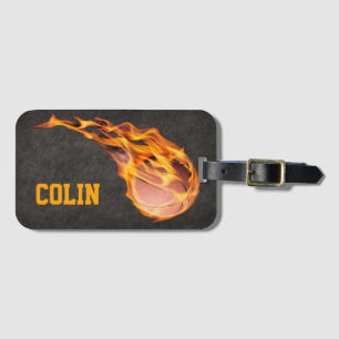 Personlig Fiery Basketball Bagagebricka