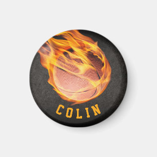 Personlig Fiery Basketball Magnet
