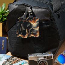 Personlig Fiery Lava Marble Luggage Tag