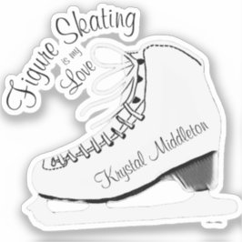 Personlig Figur Skating Girl Ice Skate Sticker Klistermärken