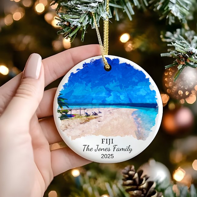 Personlig Fiji Ornament, Fiji Gift Julgransprydnad Keramik (Skapare uppladdad)