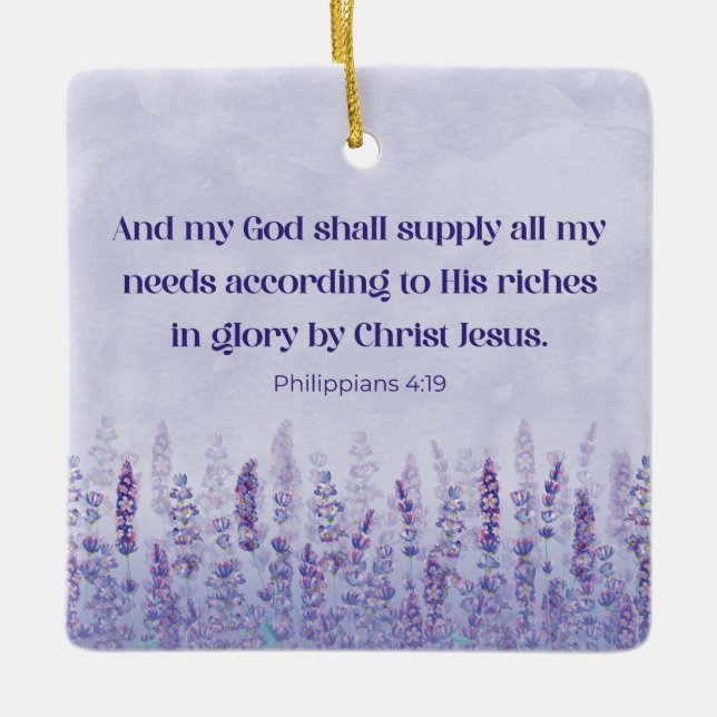 Personlig Filippinerna 4:19 Gud förser alla Julgransprydnad Keramik (Framsida)