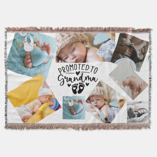 Personlig filtdyna med barnbarnsbilder till mormor filt (Framsidan)