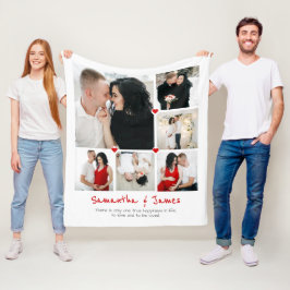 Personlig filttäcke med 6 bilder och namn & citat fleecefilt