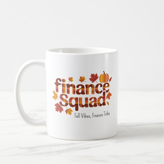 Personlig Finance Squad - Autumn Typography Kaffemugg (Vänster)