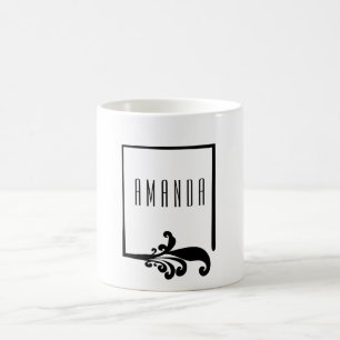 Personlig Finare Gräns med blommande Kaffemugg