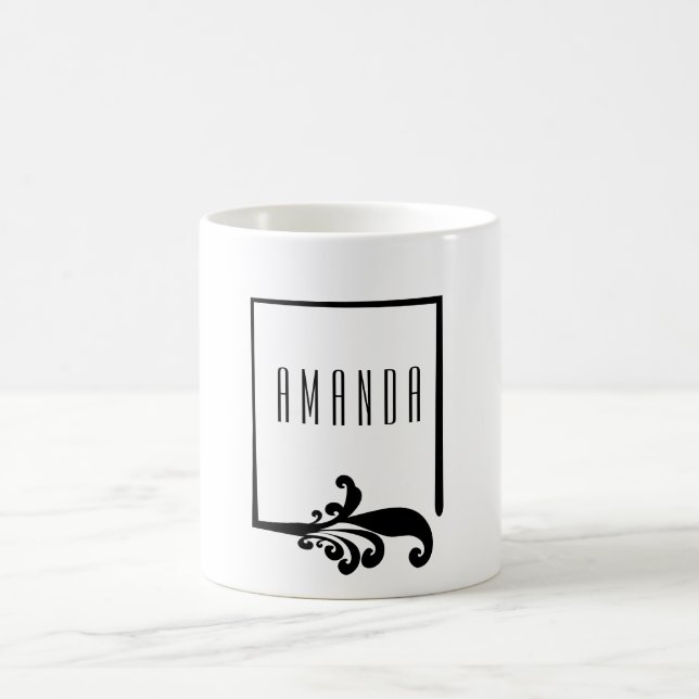 Personlig Finare Gräns med blommande Kaffemugg (Center)