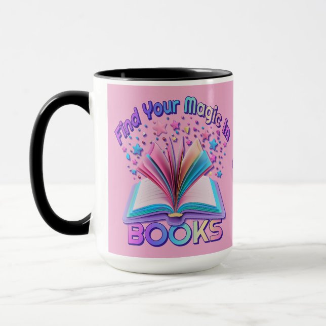 Personlig Find Magic In Books 3 Mugg (Vänster)