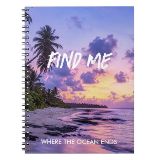 Personlig FindMe Tropisk Öparadis Strand Anteckningsbok