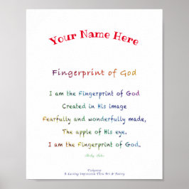 Personlig Fingeravtryck av Gud Affisch