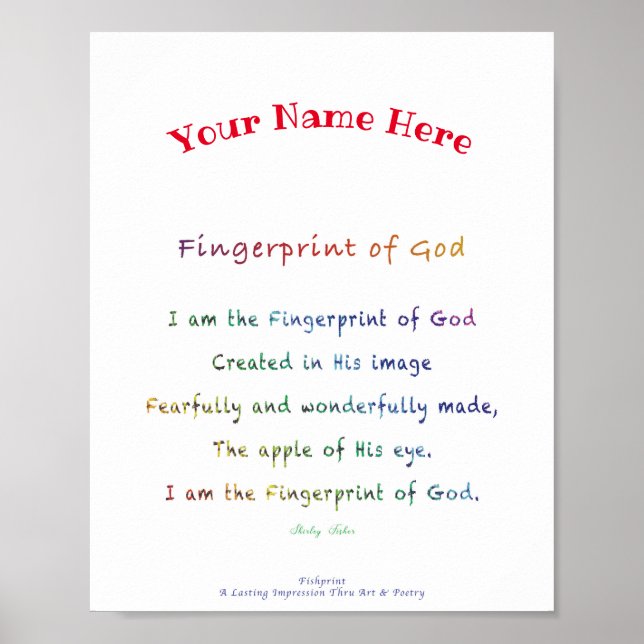 Personlig Fingerprint of God Poster (Framsidan)