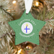 Personlig finsk ängel julflagga 
