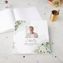 Personlig firande av livets tecken blommig foto gästböcker