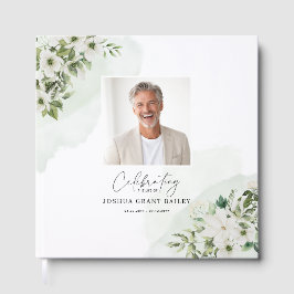 Personlig firande av livets tecken blommig foto gästböcker