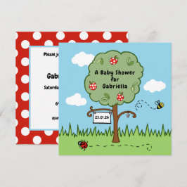 Personlig Firande babyskor Träd Inbjudan