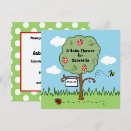 Personlig Firande babyskor Träd Inbjudan